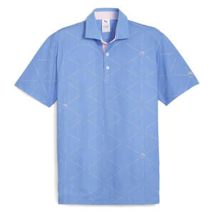 NWT Puma Ap X Geo Short Sleeve Polo Shirt Mens Blue Casual 62395104 Size XL